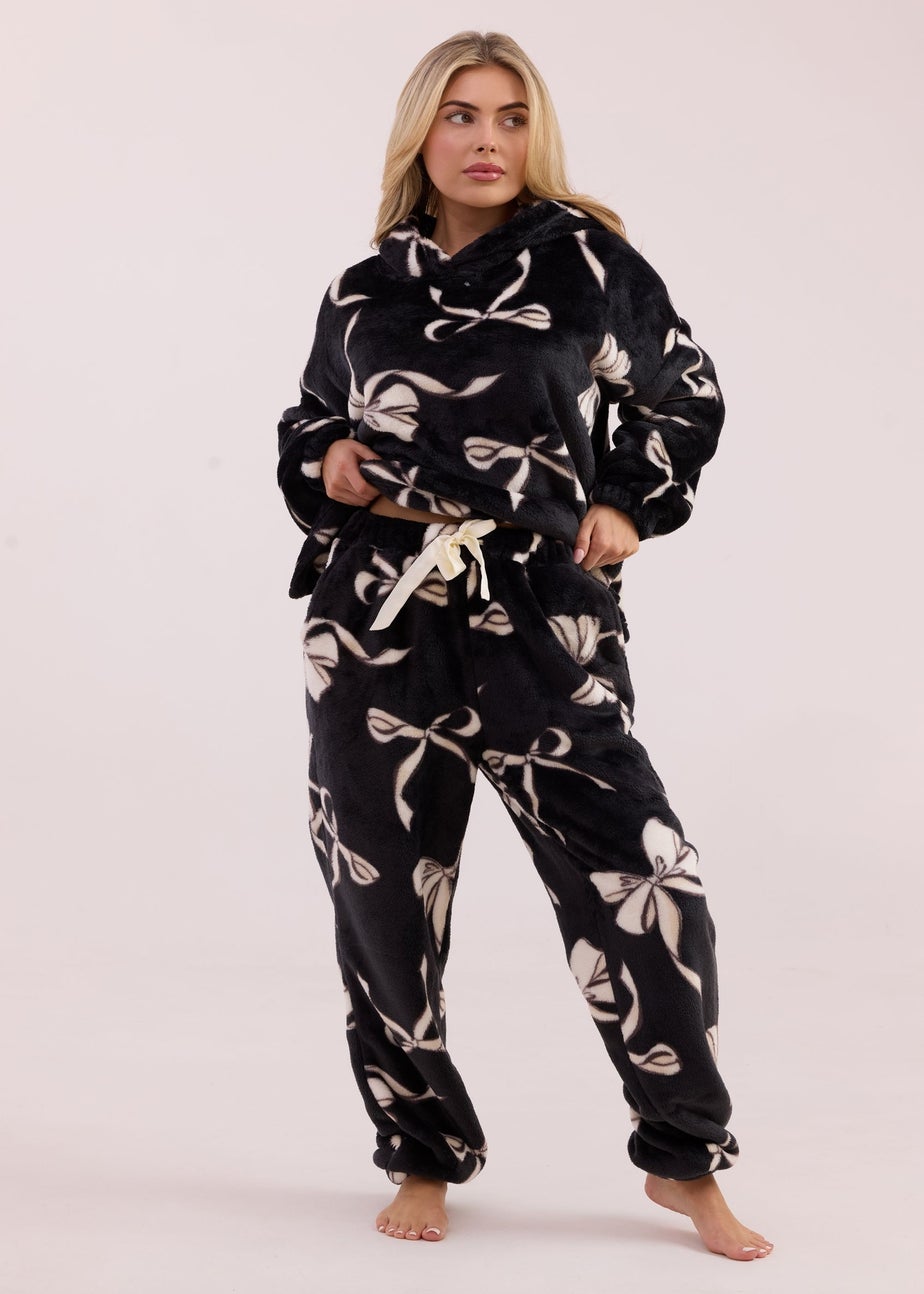 JimJam Black & White Bow Print Twosie