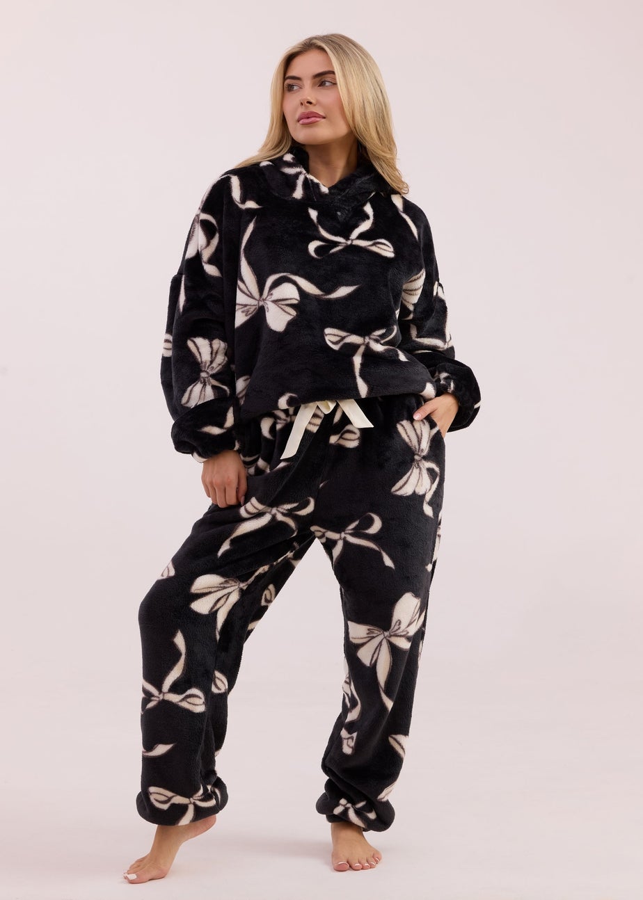 JimJam Black & White Bow Print Twosie