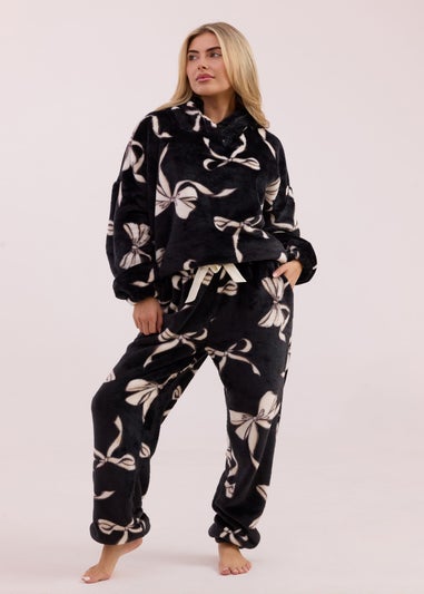 JimJam Black & White Bow Print Twosie