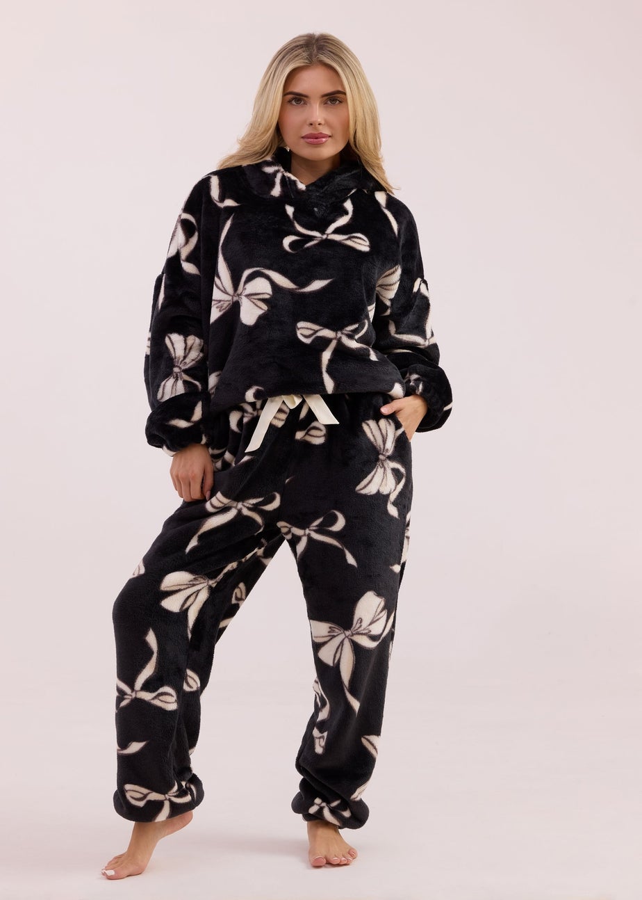 JimJam Black & White Bow Print Twosie