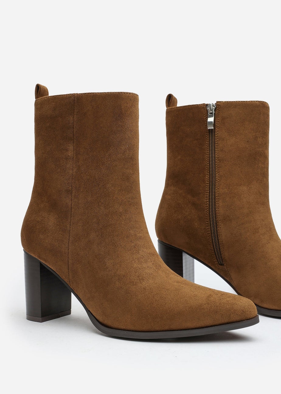 Where's That From North Khaki Suede Block Heel Boots
