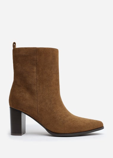 Where's That From North Khaki Suede Block Heel Boots