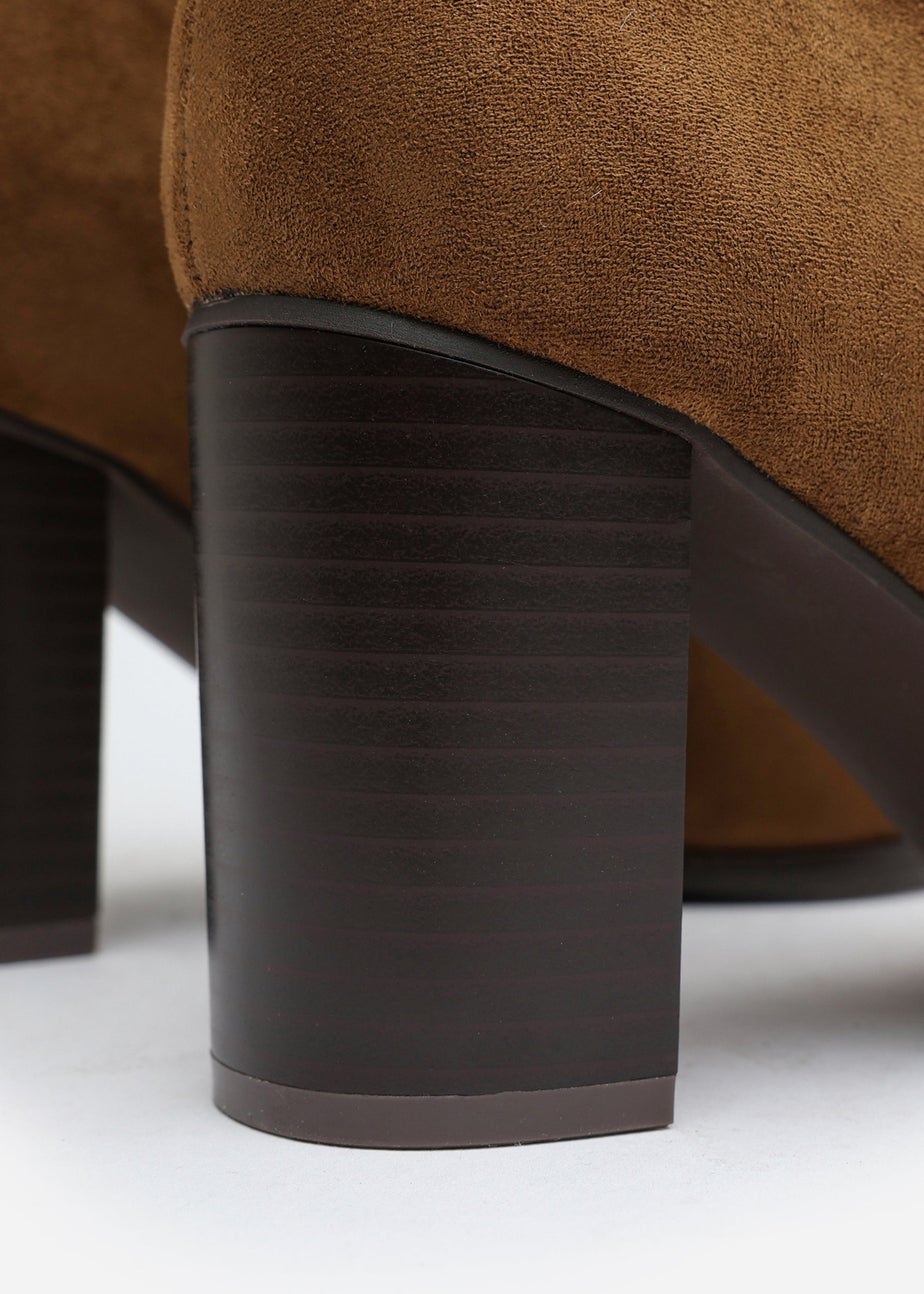 Where's That From North Khaki Suede Block Heel Boots
