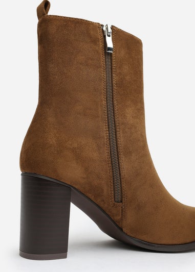 Where's That From North Khaki Suede Block Heel Boots