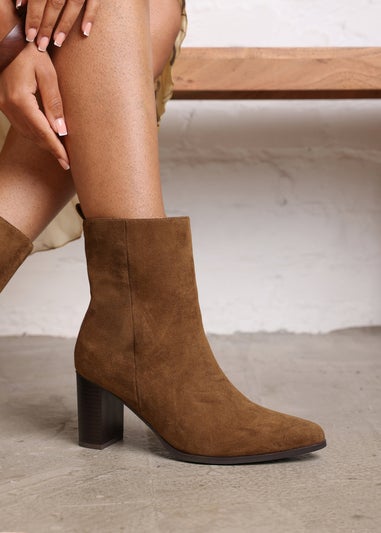 Where's That From North Khaki Suede Block Heel Boots