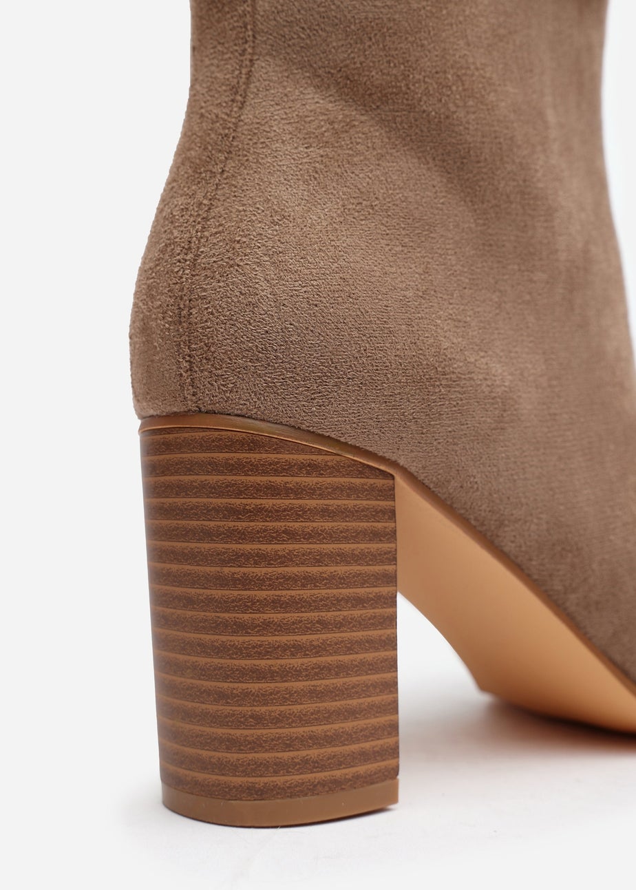 Where's That From Elder Camel Suede Block Heel Boots