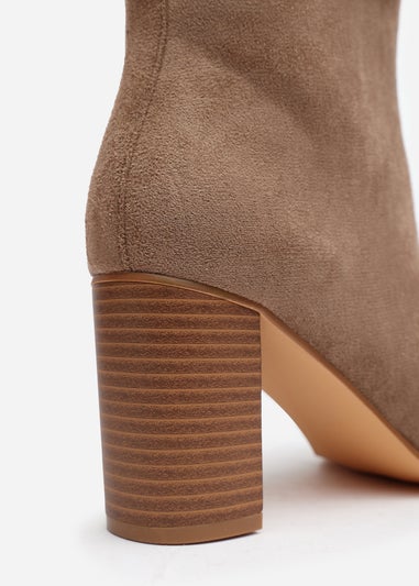 Where's That From Elder Camel Suede Block Heel Boots