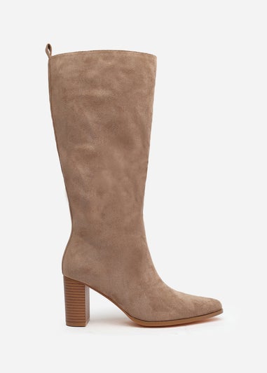 Where's That From Elder Camel Suede Block Heel Boots
