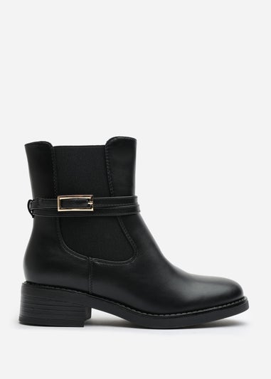 Where's That From Quilla Black PU Ankle Boot