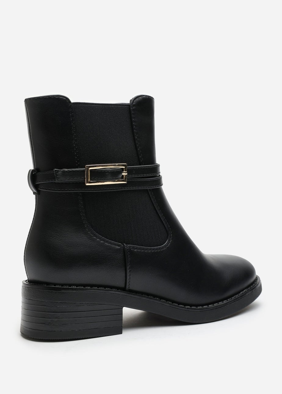 Where's That From Quilla Black PU Ankle Boot