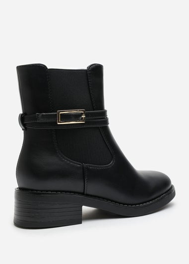 Where's That From Quilla Black PU Ankle Boot