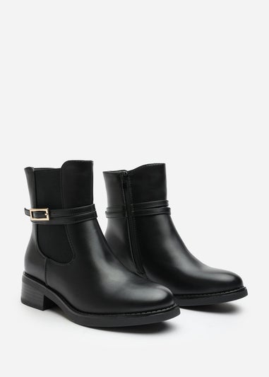 Where's That From Quilla Black PU Ankle Boot