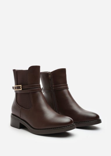 Where's That From Quilla Light Brown PU Ankle Boot