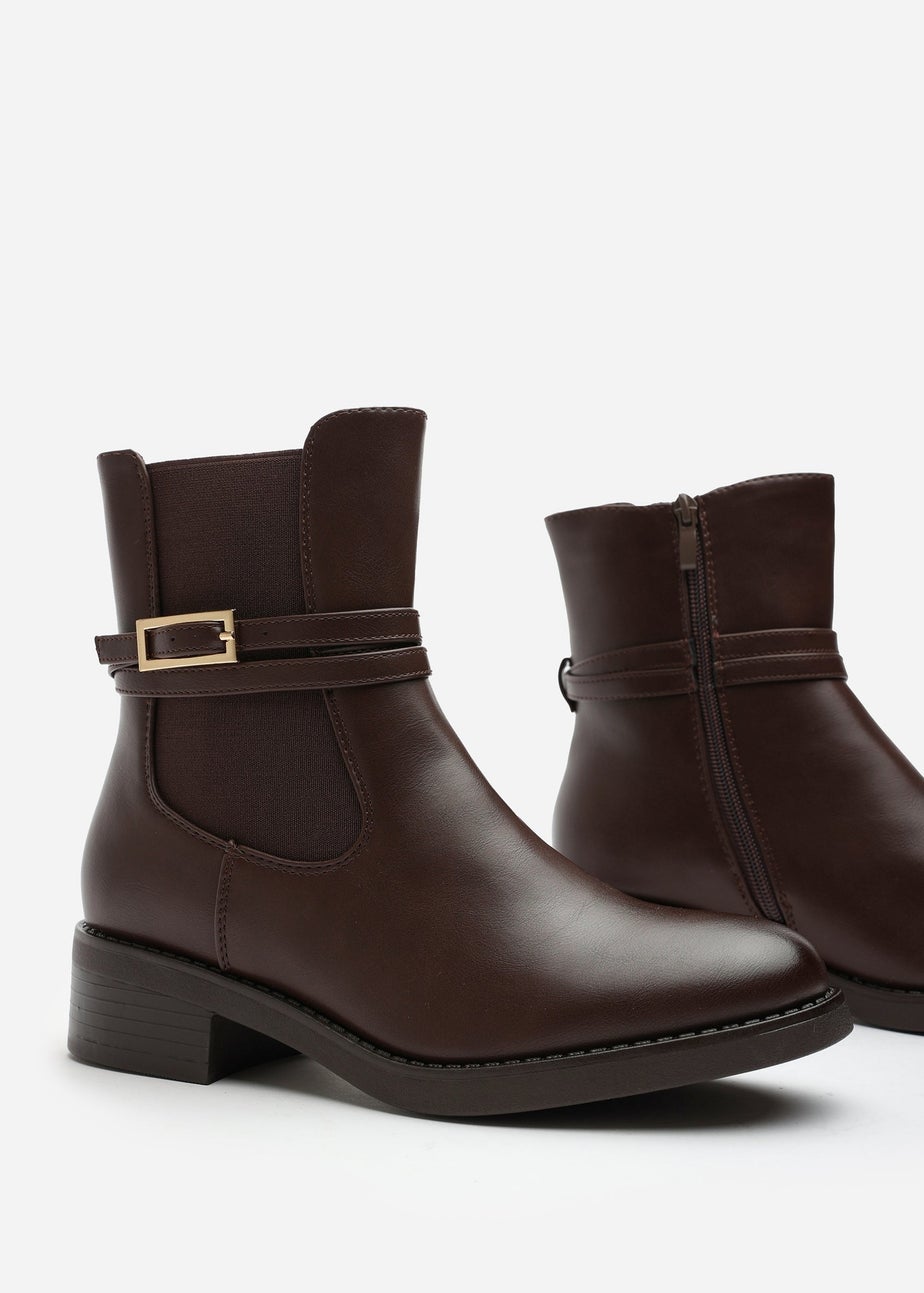 Where's That From Quilla Light Brown PU Ankle Boot
