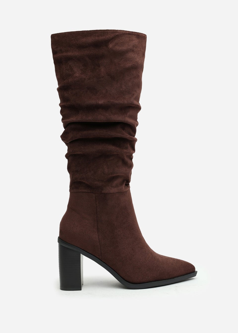 Where's That From Primrose Dark Brown Suede Block Heel Boots