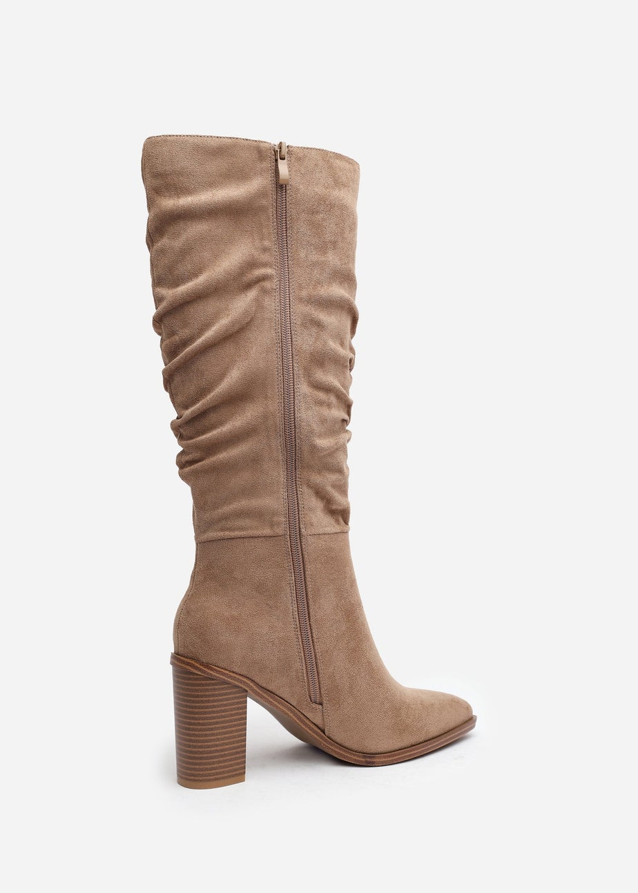 Where's That From Primrose Camel Suede Block Heel Boots
