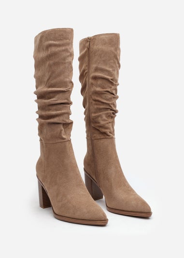 Where's That From Primrose Camel Suede Block Heel Boots