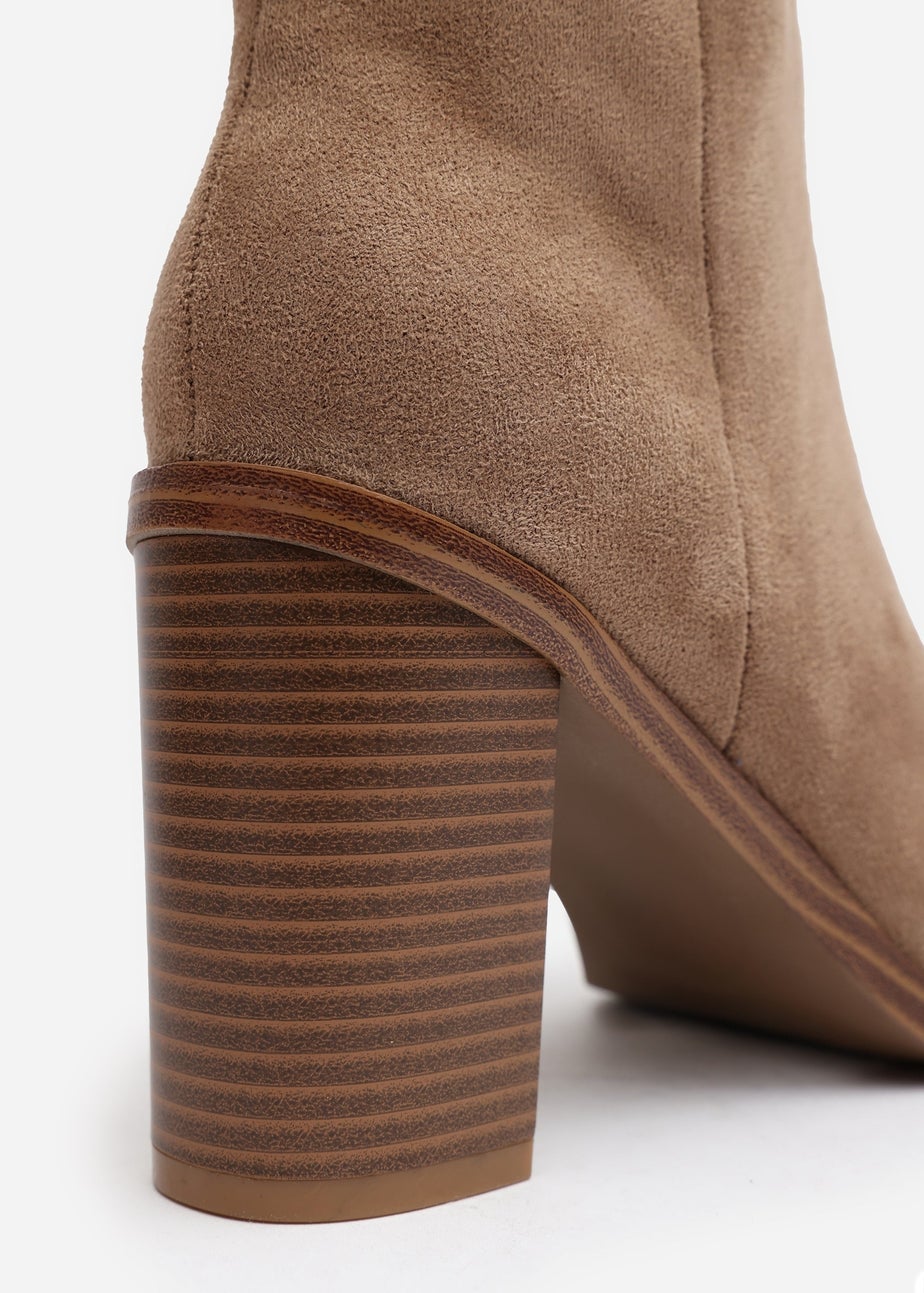 Where's That From Primrose Camel Suede Block Heel Boots