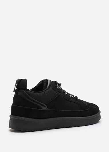 Where's That From Elara Black Suede Lace-Up Trainers