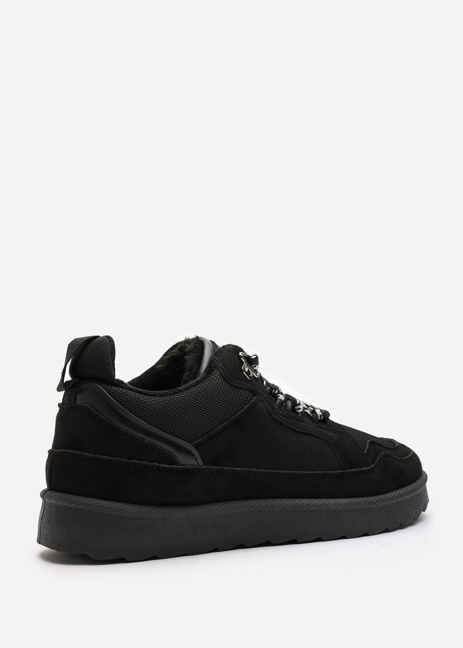Where's That From Elara Black Suede Lace-Up Trainers
