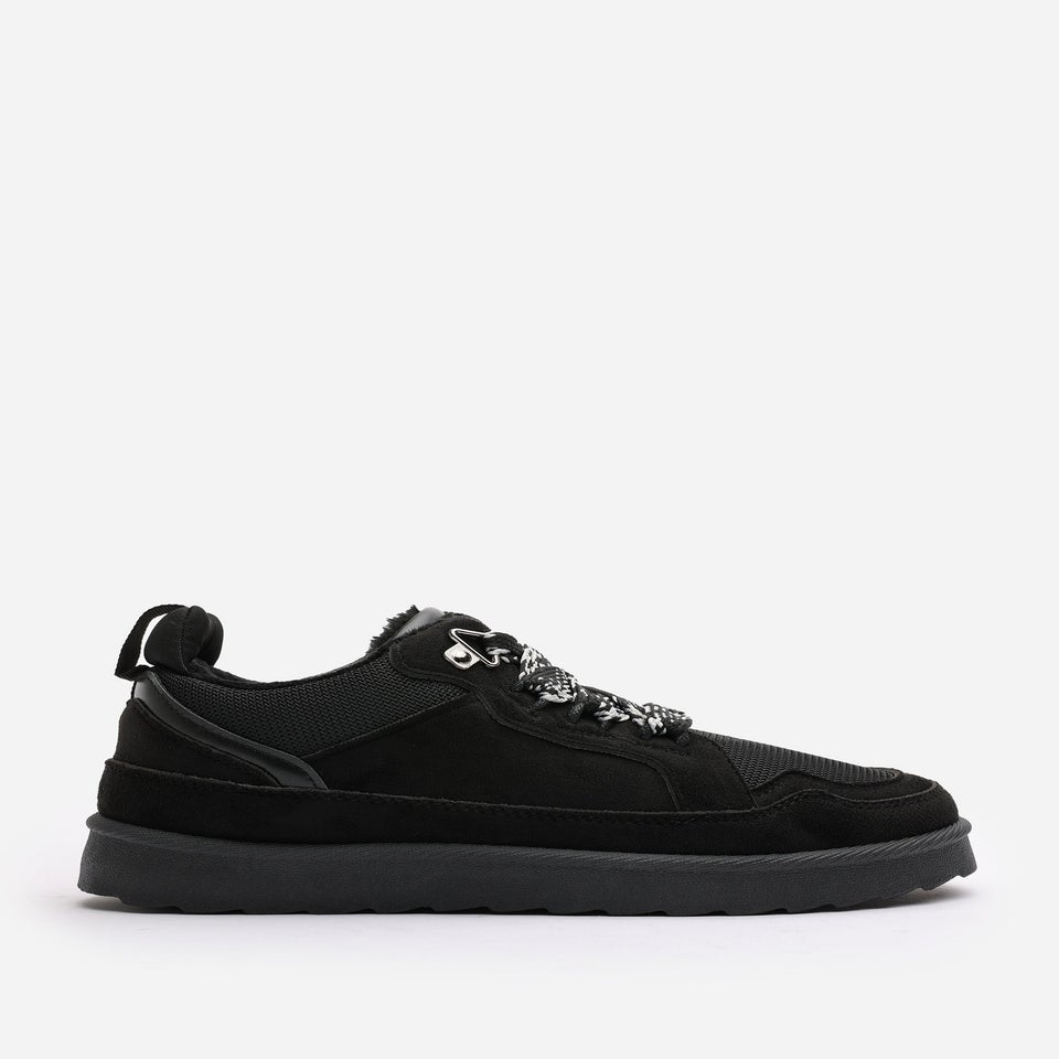 Where's That From Elara Black Suede Lace-Up Trainers