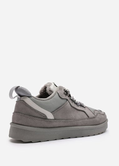 Where's That From Elara Grey Suede Lace-Up Trainers