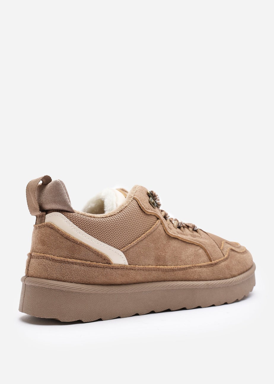 Where's That From Elara Camel Suede Lace-Up Trainers