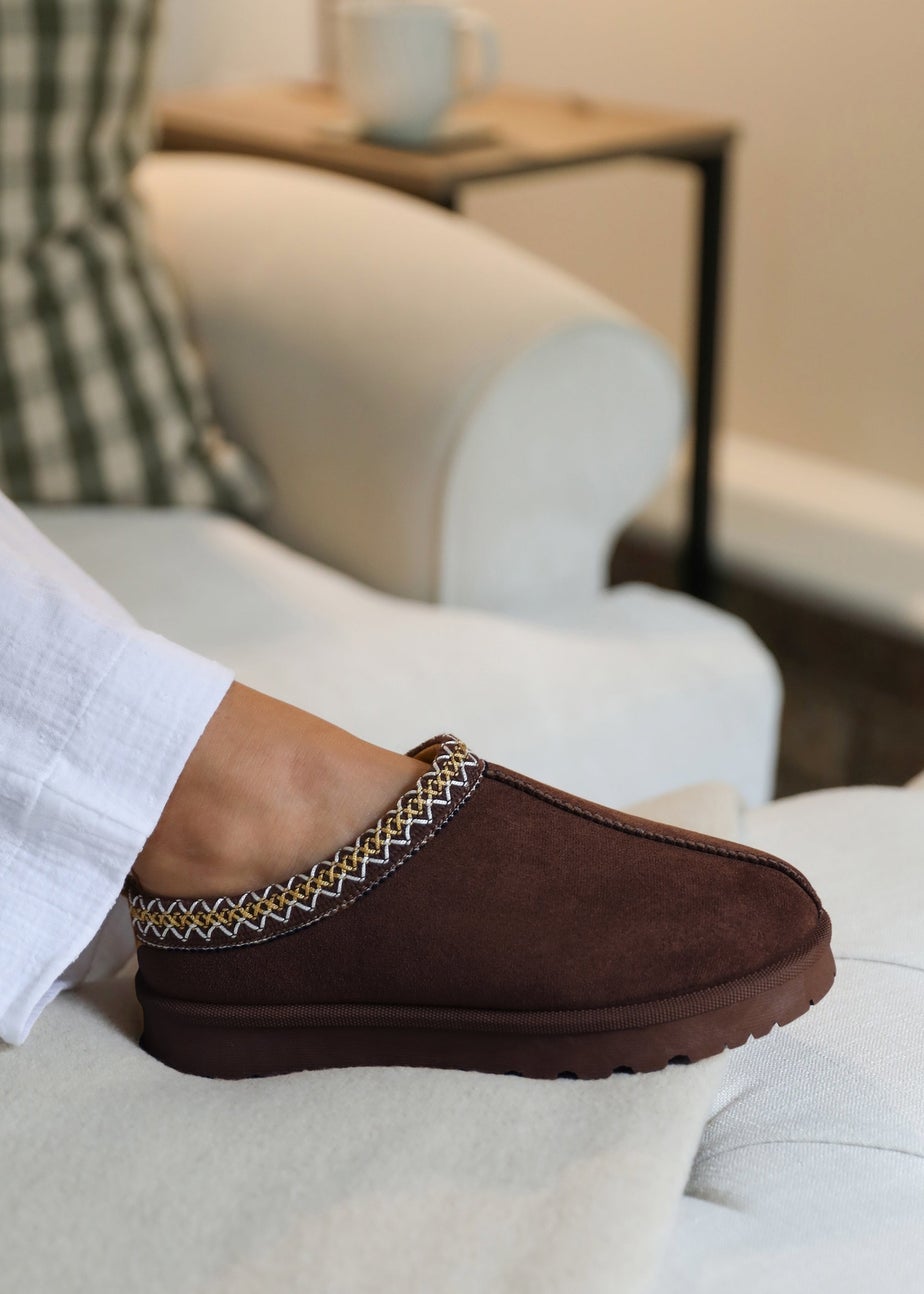 Where's That From Pine Brown Suede Faux Fur Mini Boots