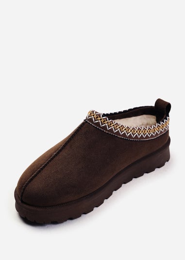 Where's That From Pine Brown Suede Faux Fur Mini Boots