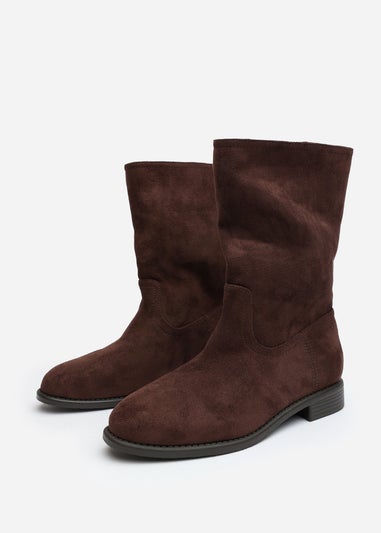 Where's That From Colette Dark Brown Suede Mid Calf Boots