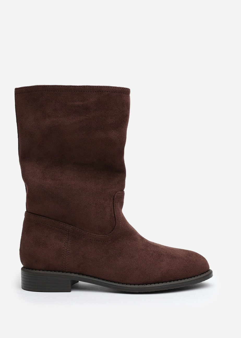Where's That From Colette Dark Brown Suede Mid Calf Boots