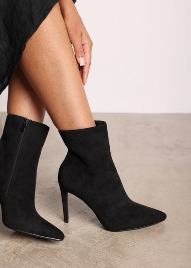 Where's That From Jemima Black Suede Stiletto Ankle Boots