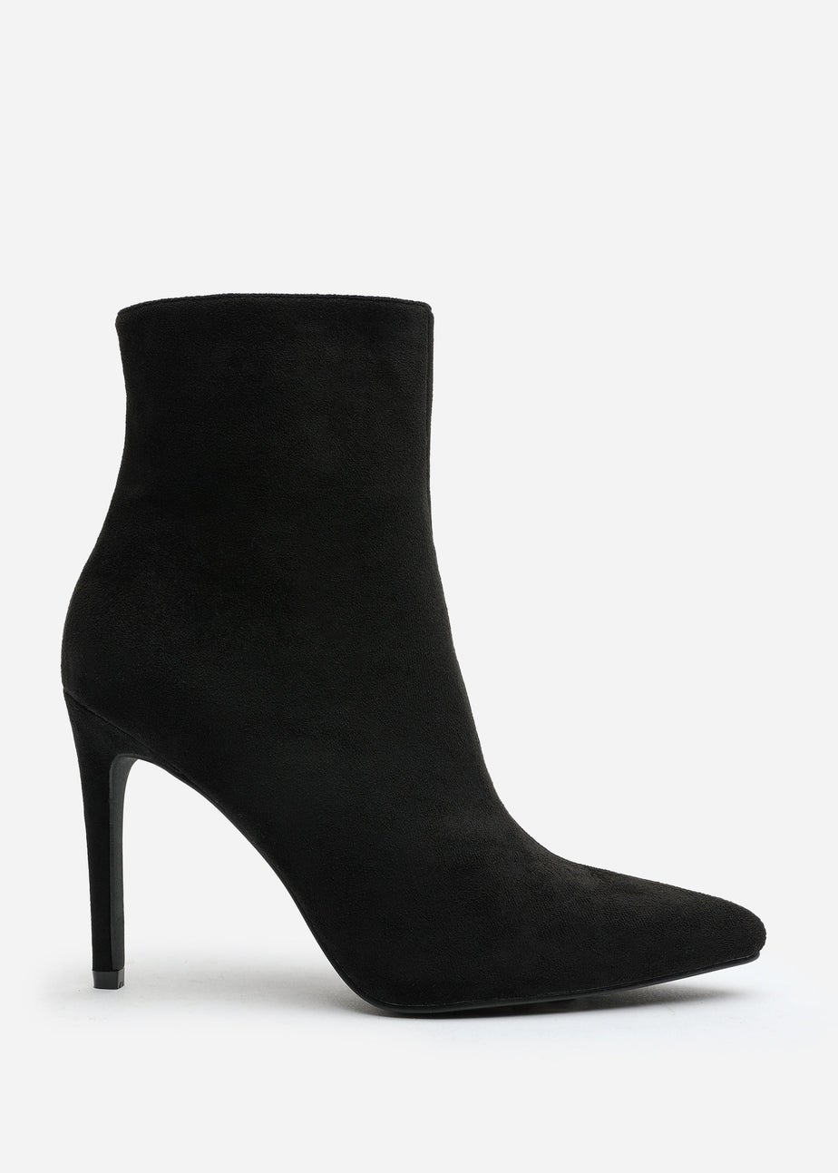 Where's That From Jemima Black Suede Stiletto Ankle Boots
