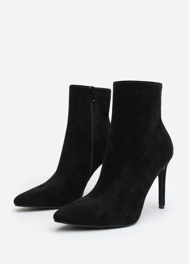 Where's That From Jemima Black Suede Stiletto Ankle Boots