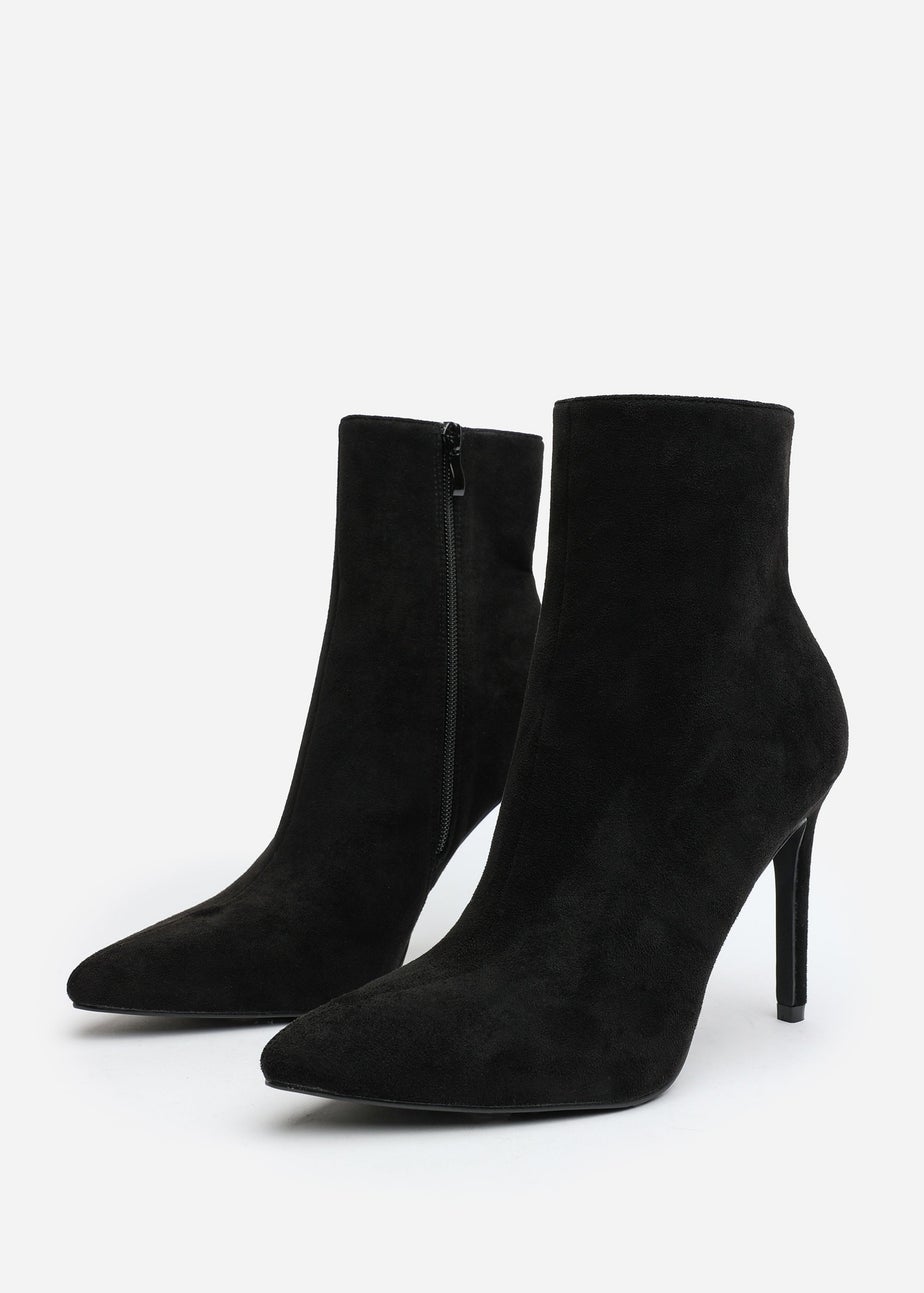 Where's That From Jemima Black Suede Stiletto Ankle Boots