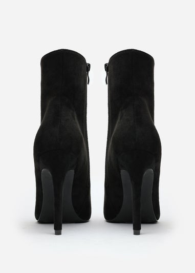 Where's That From Jemima Black Suede Stiletto Ankle Boots