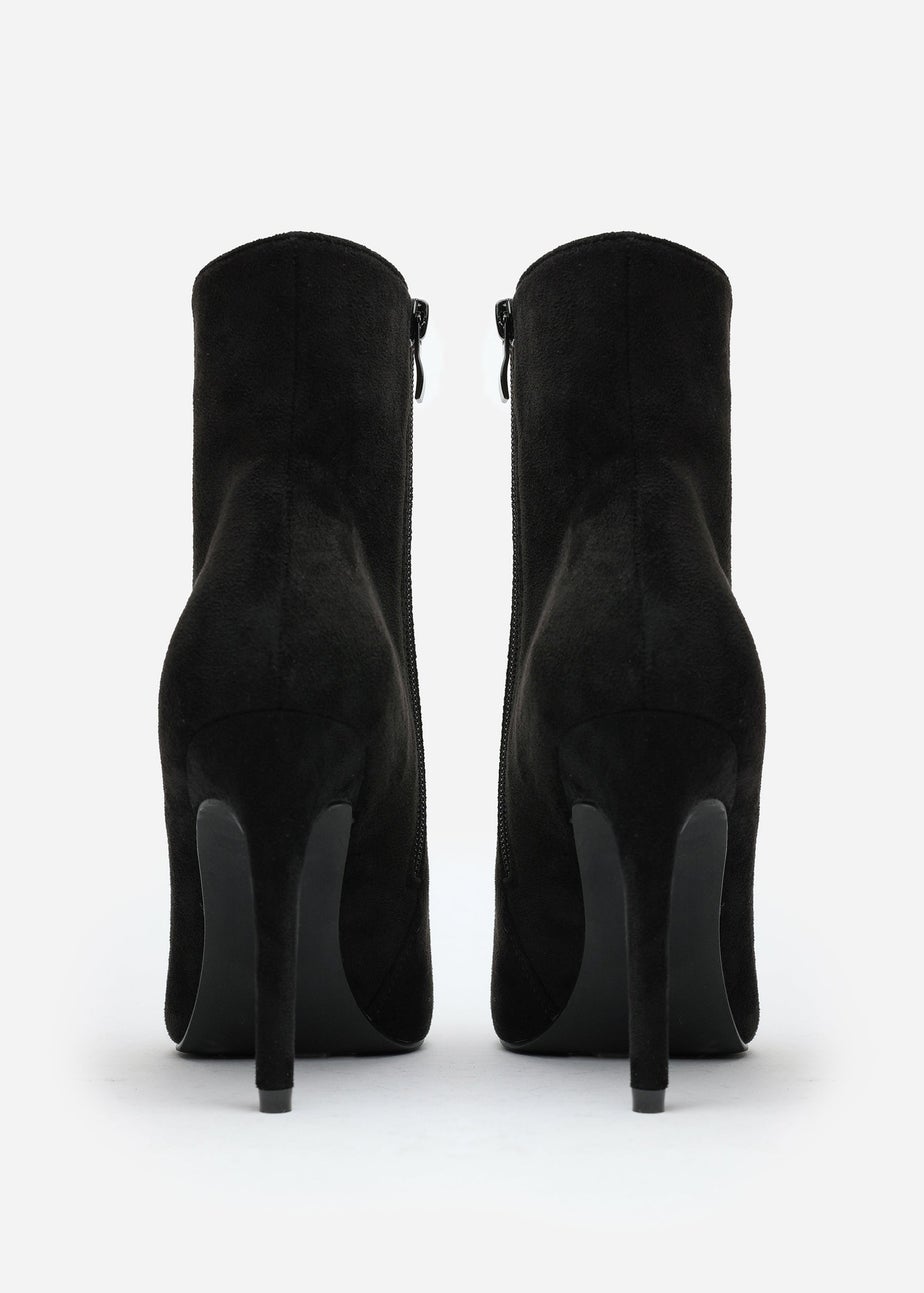 Where's That From Jemima Black Suede Stiletto Ankle Boots