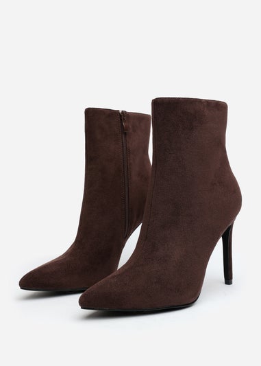 Where's That From Jemima Dark Brown Suede Stiletto Ankle Boots