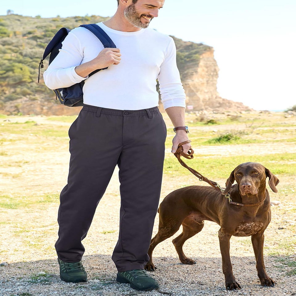 Cotton Traders Steel Grey Thermal Leisure Trousers 31" Leg