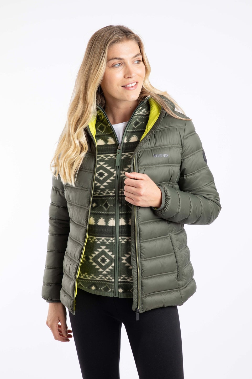 Weird Fish Deep Lichen Green Eshka Lightweight Padded Jacket