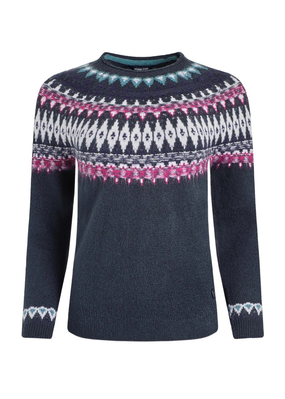 Weird Fish Navy Lowell Fair Isle Jumper
