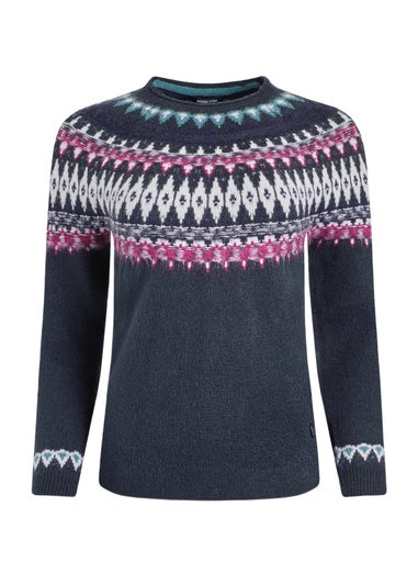 Weird Fish Navy Lowell Fair Isle Jumper
