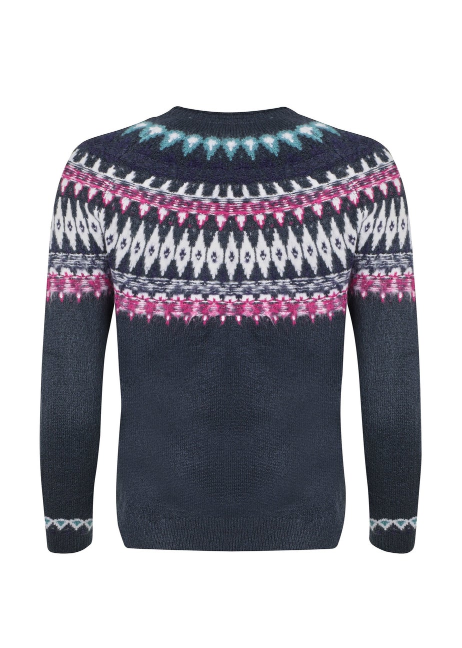 Weird Fish Navy Lowell Fair Isle Jumper