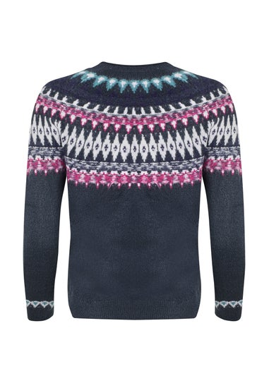 Weird Fish Navy Lowell Fair Isle Jumper