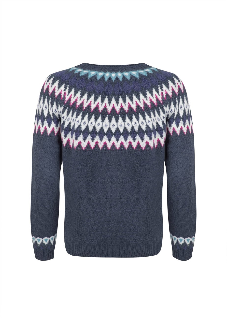 Weird Fish Navy Hatty Fair Isle Cardigan