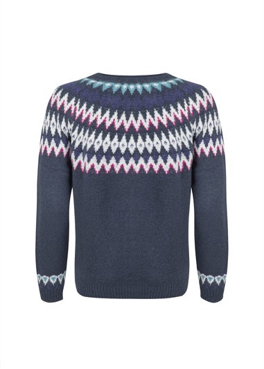 Weird Fish Navy Hatty Fair Isle Cardigan