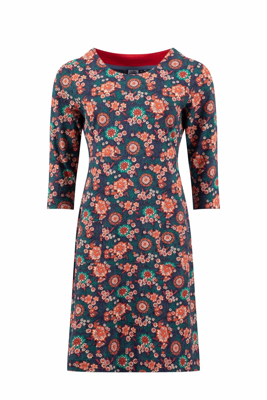 Weird Fish Dark Blue Starshine Printed Jersey Dress