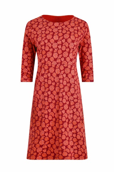 Weird Fish Garnet Starshine Printed Jersey Dress