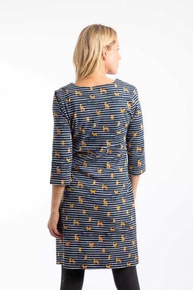 Weird Fish Ochre Starshine Printed Jersey Dress