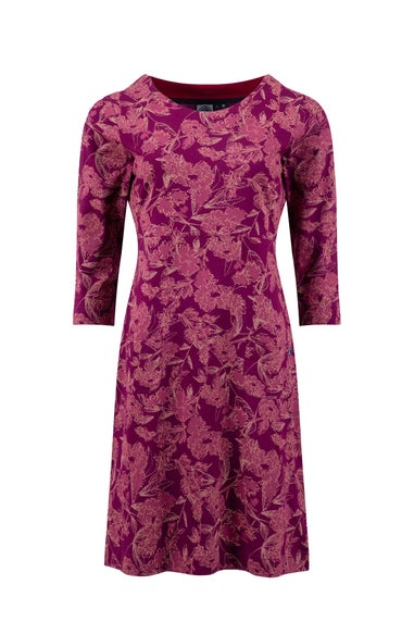 Weird Fish Plum Starshine Printed Jersey Dress